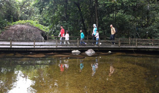   2022年5月3日，游客在海南热带雨林国家公园五指山片区游览。新华社记者 杨冠宇摄