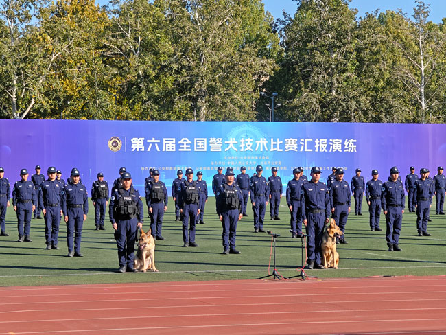 汇报演练现场。公安部供图